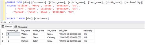 insert multiple values table sql.